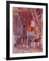 International Nickel Company- Smelter Aisle, Thompson, Manitoba. Inco, 1964 (Oil on Canvas)-Terence Cuneo-Framed Giclee Print