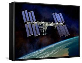 International Space Station, Artwork-David Ducros-Framed Stretched Canvas