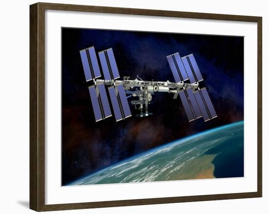 International Space Station, Artwork-David Ducros-Framed Photographic Print