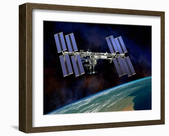 International Space Station, Artwork-David Ducros-Framed Photographic Print