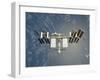 International Space Station Backdropped Against Earth-null-Framed Photographic Print