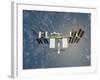 International Space Station Backdropped Against Earth-null-Framed Photographic Print