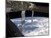 International Space Station Backdropped Againts a Blue and White Earth-Stocktrek Images-Mounted Photographic Print