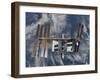 International Space Station Backdropped by a Blue and White Earth-Stocktrek Images-Framed Photographic Print