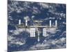 International Space Station Backdropped by a Blue and White Earth-Stocktrek Images-Mounted Photographic Print