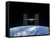 International Space Station Backdropped by Earth's Horizon-Stocktrek Images-Framed Stretched Canvas