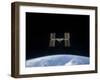 International Space Station Backdropped by Earth's Horizon-Stocktrek Images-Framed Photographic Print