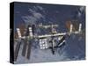 International Space Station in Orbit Above the Earth-null-Stretched Canvas