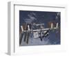 International Space Station in Orbit Above the Earth-null-Framed Photographic Print