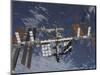 International Space Station in Orbit Above the Earth-null-Mounted Photographic Print