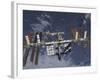 International Space Station in Orbit Above the Earth-null-Framed Photographic Print