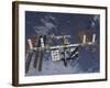 International Space Station in Orbit Above the Earth-null-Framed Photographic Print