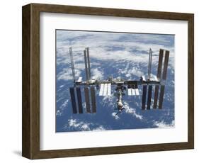 International Space Station in Orbit Above the Earth-null-Framed Photographic Print