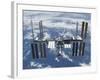 International Space Station in Orbit Above the Earth-null-Framed Photographic Print