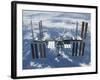 International Space Station in Orbit Above the Earth-null-Framed Photographic Print