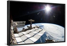 International Space Station over Earth Photo Poster-null-Framed Poster