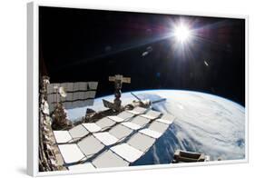International Space Station over Earth Photo Poster-null-Framed Poster