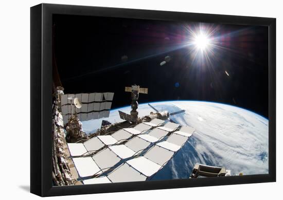 International Space Station over Earth Photo Poster-null-Framed Poster