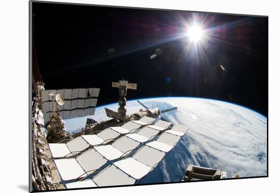 International Space Station over Earth Photo Poster-null-Mounted Poster