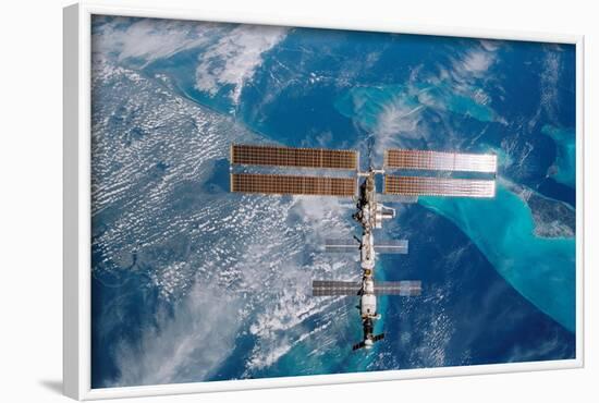 International Space Station (Over Miami) Art Poster Print-null-Framed Poster