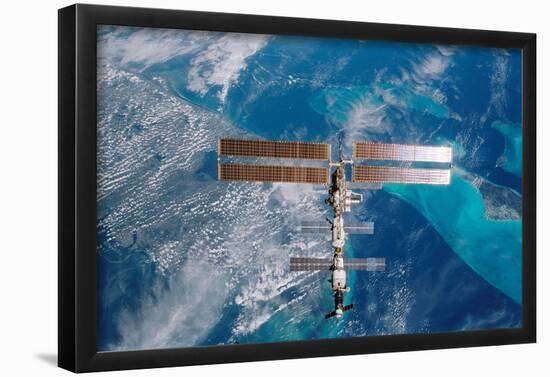 International Space Station (Over Miami) Art Poster Print-null-Framed Poster