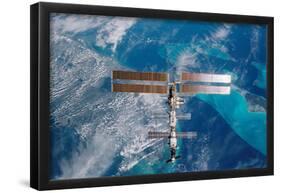 International Space Station (Over Miami) Art Poster Print-null-Framed Poster