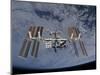 International Space Station Set Against the Background of a Cloud Covered Earth-null-Mounted Photographic Print