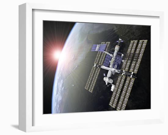 International Space Station-Roger Harris-Framed Photographic Print