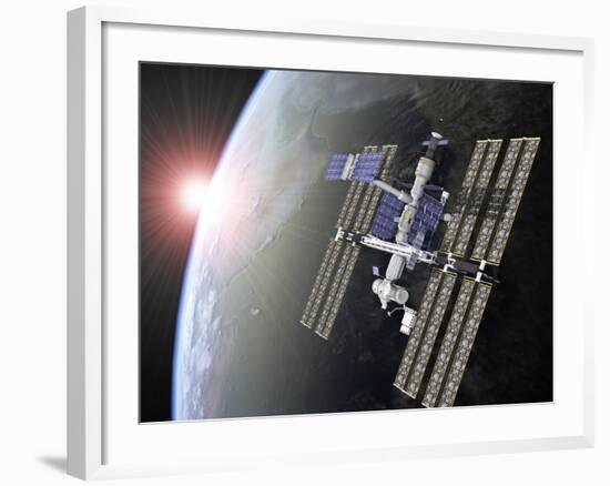 International Space Station-Roger Harris-Framed Photographic Print