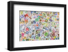 International Vintage Stamps-null-Framed Art Print