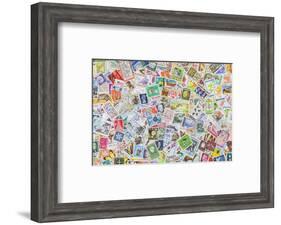 International Vintage Stamps-null-Framed Art Print