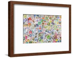 International Vintage Stamps-null-Framed Art Print