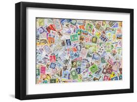 International Vintage Stamps-null-Framed Art Print