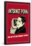 Internet Porn Art Of One Handed Typing Funny Retro Poster-Retrospoofs-Framed Poster