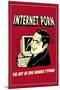Internet Porn Art Of One Handed Typing Funny Retro Poster-Retrospoofs-Mounted Poster