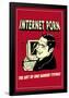 Internet Porn Art Of One Handed Typing Funny Retro Poster-Retrospoofs-Framed Poster
