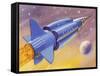 Interplanetary Omnibus Ferrying Passengers from One Space Destination to Another-null-Framed Stretched Canvas