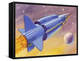 Interplanetary Omnibus Ferrying Passengers from One Space Destination to Another-null-Framed Stretched Canvas