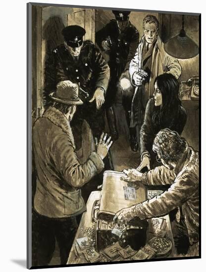 Interpol Officers Arresting Smugglers-Neville Dear-Mounted Giclee Print