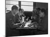 Interracial Group of U.S. Soldiers Eating Together in a Mess Hall, England, 1944-null-Mounted Photo