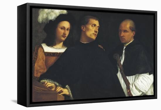 Interrupted Concert-Titian (Tiziano Vecelli)-Framed Stretched Canvas