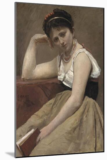 Interrupted Reading, C.1870-Jean-Baptiste-Camille Corot-Mounted Giclee Print