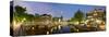 Intersection of Prinsengracht and Leidsegracht Canals at Night-null-Stretched Canvas