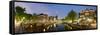 Intersection of Prinsengracht and Leidsegracht Canals at Night-null-Framed Stretched Canvas