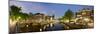 Intersection of Prinsengracht and Leidsegracht Canals at Night-null-Mounted Photographic Print