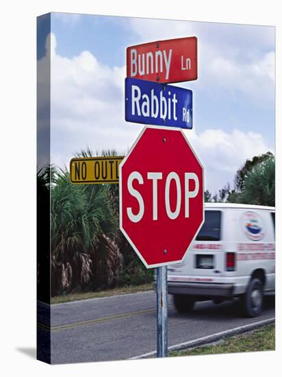 Intersection Sign on Sanibel Island, Florida, USA-Charles Sleicher-Stretched Canvas