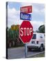 Intersection Sign on Sanibel Island, Florida, USA-Charles Sleicher-Stretched Canvas