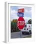 Intersection Sign on Sanibel Island, Florida, USA-Charles Sleicher-Framed Photographic Print