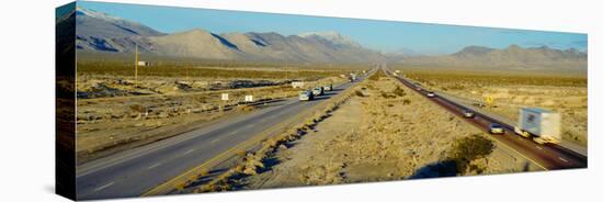 Interstate 15, Near Las Vegas, after Winter Storm, Nevada-null-Stretched Canvas