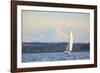 Interstate 90 Bridge with Mt. Rainier Looming Behind, Wa, USA-Stuart Westmorland-Framed Photographic Print